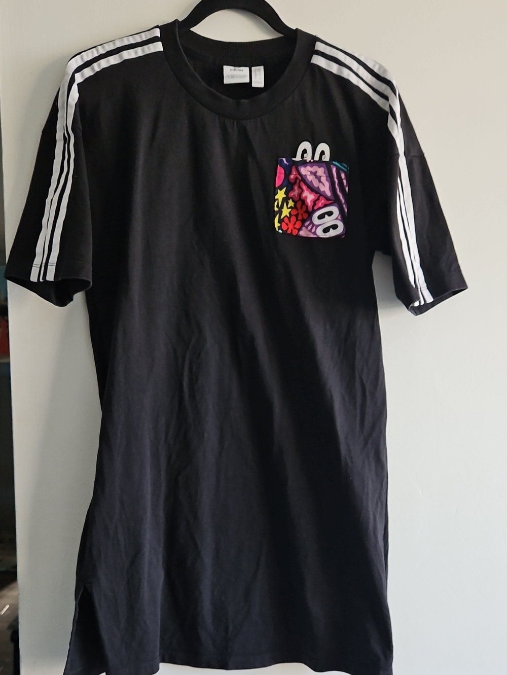 adidas Black Tee Dress with Classic White Logo
